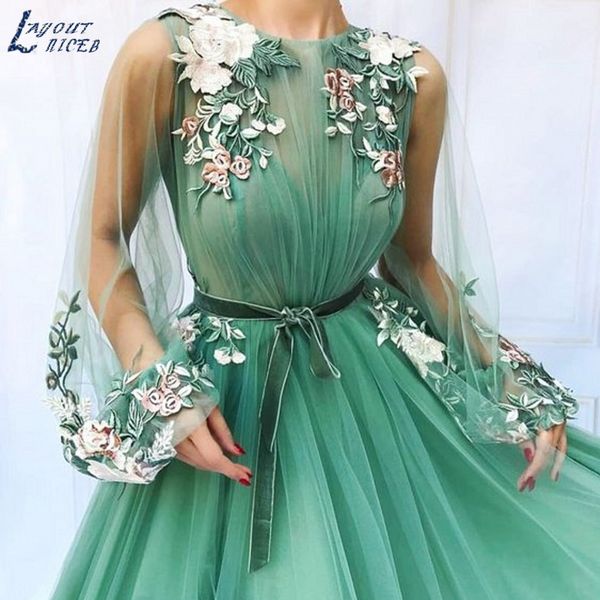 ae1201 long sleeve tulle a-line formal evening dresses mint green romantic prom dresses 2019 applique vestidos de festa longo, White;black
ae1201 long sleeve tulle a-line formal evening dresses mint green romantic prom dresses 2019 applique vestidos de festa longo, White;black