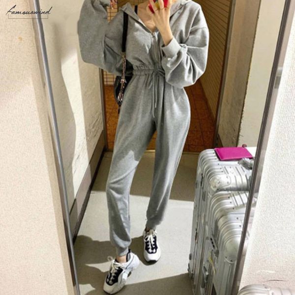 casual polyester jumpsuit spring 2019 black white grey color women do exercise elastic waist female playsuit drop shipping
casual polyester jumpsuit spring 2019 black white grey color women do exercise elastic waist female playsuit drop shipping