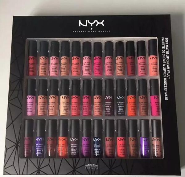 

2018 NYX SOFT МАТОВЫЙ LIP CREAM Макияж Никс 36PCS Набор губная помада для губ Matte Нет выцветания Sofe Velvet Lip 36 цветов набор