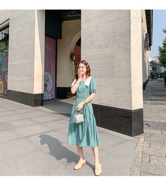 olive spring, summer, long sleeve pure color cultivate one's morality dress, Black;gray
olive spring, summer, long sleeve pure color cultivate one's morality dress, Black;gray