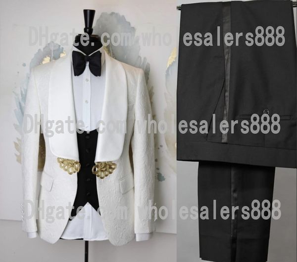 men suits ivory pattern and black groom tuxedos shawl satin lapel groomsmen wedding man 3 pieces ( jacket+pants+vest+tie ) l437, Black;gray
men suits ivory pattern and black groom tuxedos shawl satin lapel groomsmen wedding man 3 pieces ( jacket+pants+vest+tie ) l437, Black;gray