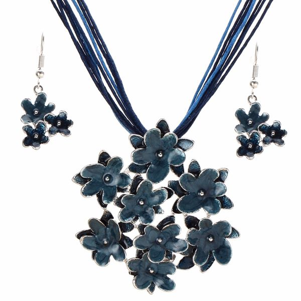 Newest Fashion Vintage Jewelry Sets Multilayer Rope Flower Pendant Necklace Drop Earrings Set Women Jewelry Set
Newest Fashion Vintage Jewelry Sets Multilayer Rope Flower Pendant Necklace Drop Earrings Set Women Jewelry Set