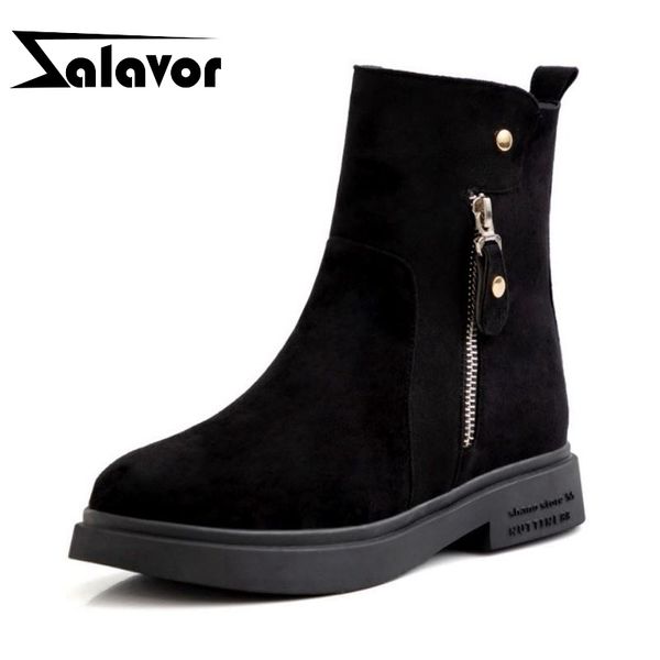 zalavor ladies warm plush fur motorcycle boots flats platform black ankle boots zipper simple shoes women size 34-43
zalavor ladies warm plush fur motorcycle boots flats platform black ankle boots zipper simple shoes women size 34-43