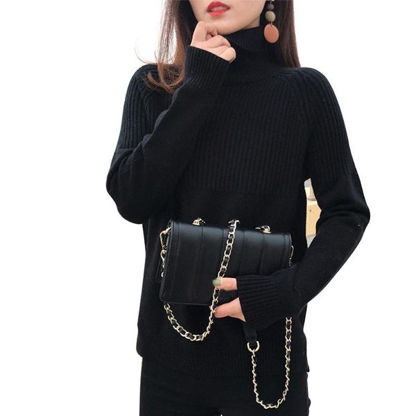 high collar long sleeves loose pullover rib splicing women sweater soft daily solid casual streetwear knitted fashion, White;black
high collar long sleeves loose pullover rib splicing women sweater soft daily solid casual streetwear knitted fashion, White;black
