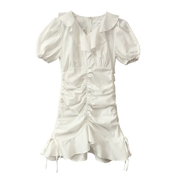 perhaps u violet white ruffle short sleeve mini dress casual drawstring solid summer women female d1770, Black;gray
perhaps u violet white ruffle short sleeve mini dress casual drawstring solid summer women female d1770, Black;gray