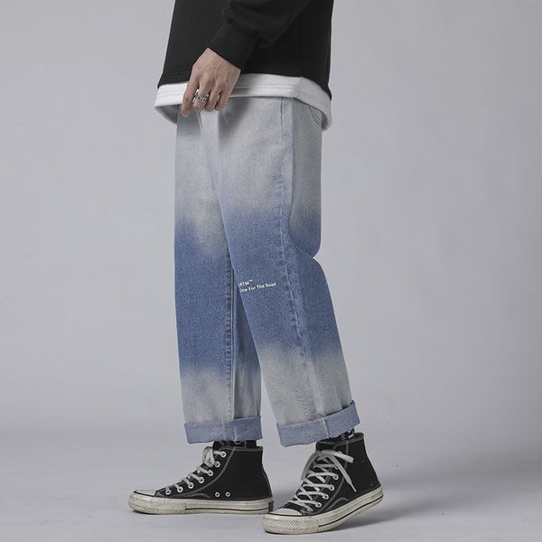 men's jeans spring 2021 vintage wide leg men loose high street gradient color streetwear biker fashions hip hop, Blue
men's jeans spring 2021 vintage wide leg men loose high street gradient color streetwear biker fashions hip hop, Blue