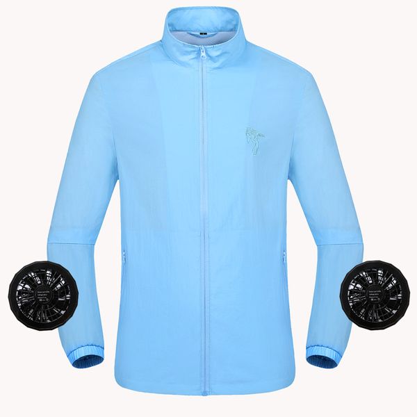 m-3xl men women cooling hiking jackets usb fan cooling sport outdoor clothing lovers anti-uv skin coat waterproof fishing jacket, Blue;black
m-3xl men women cooling hiking jackets usb fan cooling sport outdoor clothing lovers anti-uv skin coat waterproof fishing jacket, Blue;black