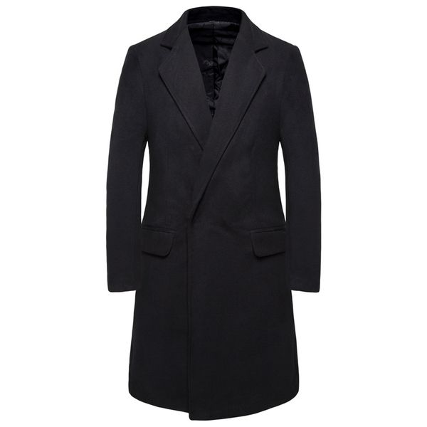 winter men's solid color woolen coat classic business casual men's slim comfortable warm long jacket gentleman, Black
winter men's solid color woolen coat classic business casual men's slim comfortable warm long jacket gentleman, Black