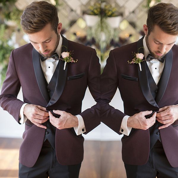 2019 burgundy groom wedding tuxedos one piece black shawl lapel mens blazer men formal wear, Black;gray
2019 burgundy groom wedding tuxedos one piece black shawl lapel mens blazer men formal wear, Black;gray