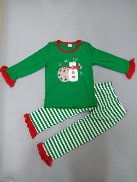christmas boy clothing set girls outfits green stripe kids milk and cookie applique pajamas soft cotton baby sleepwear clothes, White
christmas boy clothing set girls outfits green stripe kids milk and cookie applique pajamas soft cotton baby sleepwear clothes, White