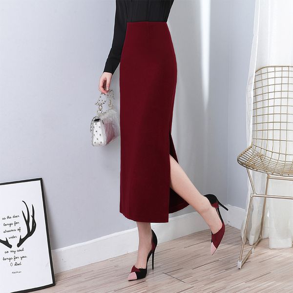 autumn winter skirt 2019 women high waist black wine red split wool pencil skirt plus size s- 5xl
autumn winter skirt 2019 women high waist black wine red split wool pencil skirt plus size s- 5xl