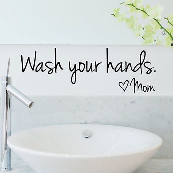 removable wall decal wash your hands mom sticker bathroom lettering sign wall stickers
removable wall decal wash your hands mom sticker bathroom lettering sign wall stickers