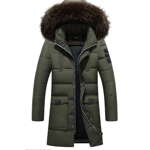 new arrival men parkas down slim fit winter warm white duck down clothes full sleeve coat outwear hooded fashion long style, Black
new arrival men parkas down slim fit winter warm white duck down clothes full sleeve coat outwear hooded fashion long style, Black