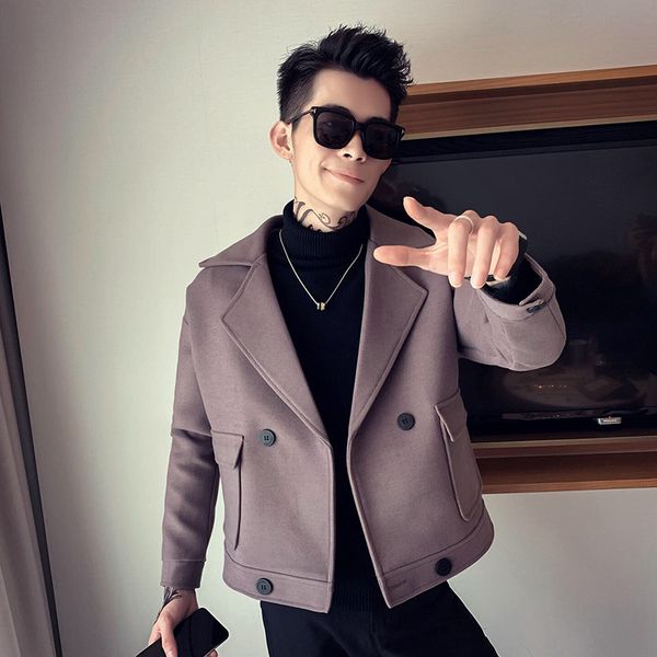2019 autumn and winter woolen coat male short section korean social spirit guys woolen jacket net red loose male jacket, White;black
2019 autumn and winter woolen coat male short section korean social spirit guys woolen jacket net red loose male jacket, White;black