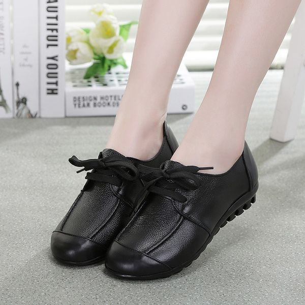 2020 spring autumn womens genuine leather lace up dancing shoes mothers flat soft light anti-skid comfortable plus size, Black
2020 spring autumn womens genuine leather lace up dancing shoes mothers flat soft light anti-skid comfortable plus size, Black