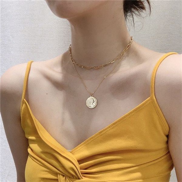 multilayer chain necklace for women choker necklace collares vintage geometric gold coin pendant necklaces 2020 jewelry gift, Silver
multilayer chain necklace for women choker necklace collares vintage geometric gold coin pendant necklaces 2020 jewelry gift, Silver