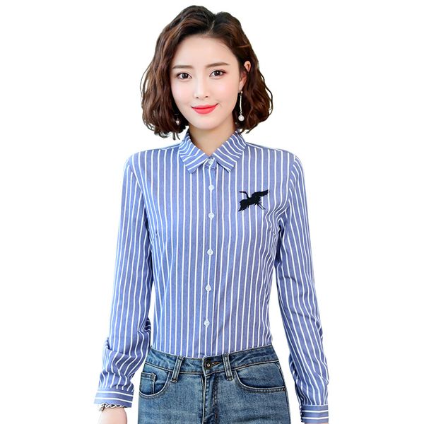 autumn spring lady striped fashion blouses plus size s-4xl cotton casual 2019 new women blue shirts, White
autumn spring lady striped fashion blouses plus size s-4xl cotton casual 2019 new women blue shirts, White