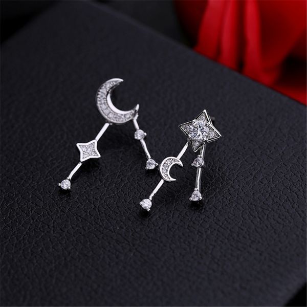 zircon stars moon asymmetrical stud earrings tassel long section earrings fashion small fresh snowflake for women geometric, Silver
zircon stars moon asymmetrical stud earrings tassel long section earrings fashion small fresh snowflake for women geometric, Silver
