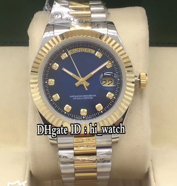 new daydate a2813 automatic mens watch fluted steel bezel blue dial tow tone yellow gold stainless steel bracelet 41mm watches hi_watch 25b2, Slivery;brown
new daydate a2813 automatic mens watch fluted steel bezel blue dial tow tone yellow gold stainless steel bracelet 41mm watches hi_watch 25b2, Slivery;brown