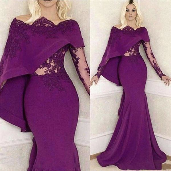 vintage purple mermaid off shoulder with appliques lace long sleeve evening gowns formal robes custom made, Black;red
vintage purple mermaid off shoulder with appliques lace long sleeve evening gowns formal robes custom made, Black;red