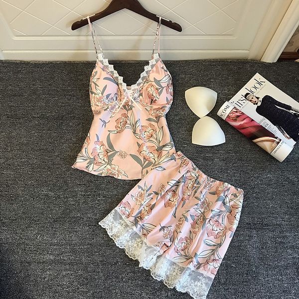 2019 summer women pajamas home suit home floral print silk satin set pajamas set clothing sling and shorts sleepwear, Blue;gray
2019 summer women pajamas home suit home floral print silk satin set pajamas set clothing sling and shorts sleepwear, Blue;gray