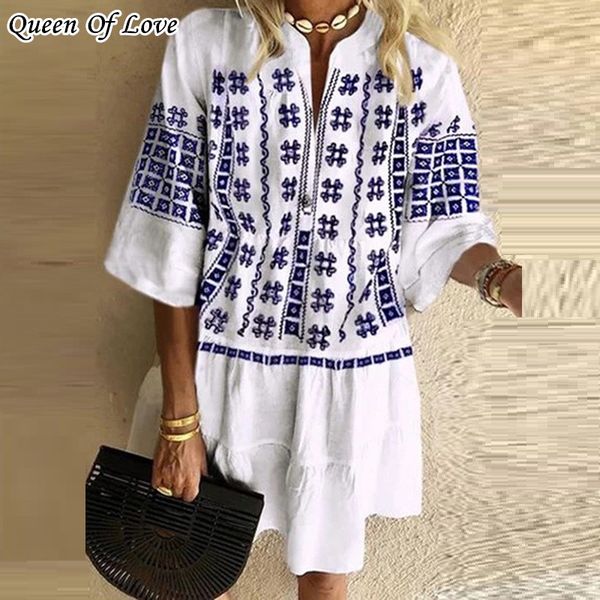 retro ethnic national style mini dress summer 2020 casual loose half sleeve v neck geometric beach boho dresses women clothing, White;black
retro ethnic national style mini dress summer 2020 casual loose half sleeve v neck geometric beach boho dresses women clothing, White;black