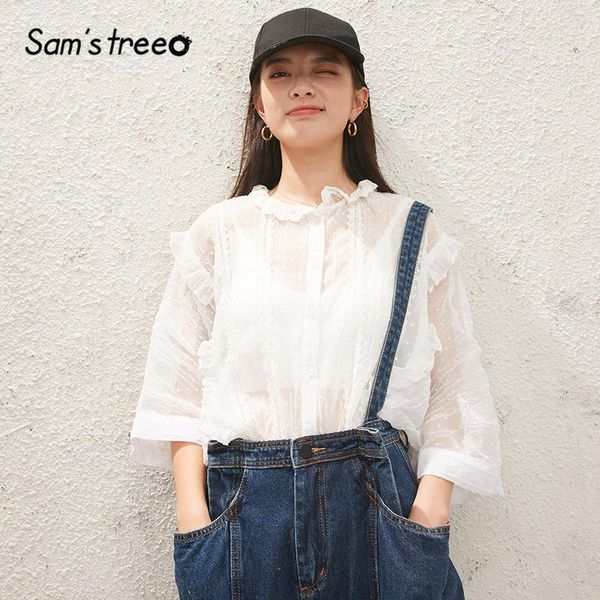 sam's tree white solid single breasted korean chiffon blouse women 2020 summer new frill half sleeve casual girly sweet
sam's tree white solid single breasted korean chiffon blouse women 2020 summer new frill half sleeve casual girly sweet