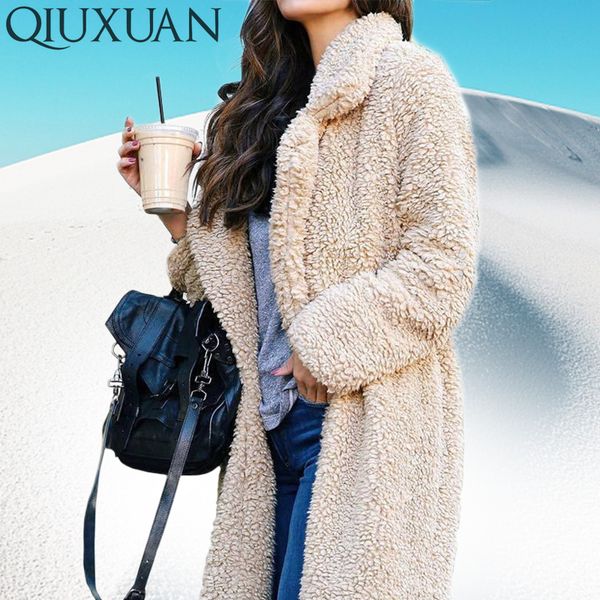 qiuxuan ladies thick long fur coat winter warm turndown long sleeve slim plush coats women fashion cardigans streetwear style, Black
qiuxuan ladies thick long fur coat winter warm turndown long sleeve slim plush coats women fashion cardigans streetwear style, Black