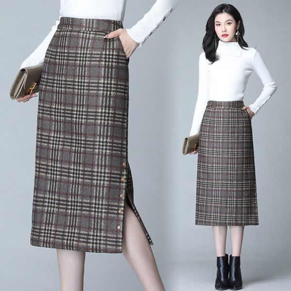vintage high waist plaid long skirts for women fashion black skirt wool slim hip korean office plus size women 2019 brief
vintage high waist plaid long skirts for women fashion black skirt wool slim hip korean office plus size women 2019 brief