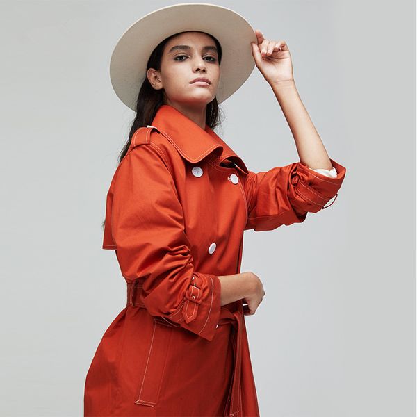 and new spring 2020 autumn solid color women's waist hit color double-breasted windbreaker over the knee long windbreaker female, Tan;black
and new spring 2020 autumn solid color women's waist hit color double-breasted windbreaker over the knee long windbreaker female, Tan;black