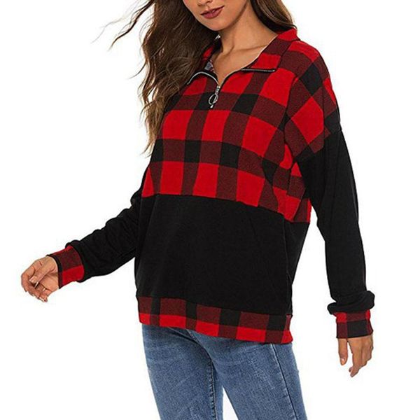 woman hoodies autumn and winter fashion zipper lapel pullover plaid print long-sleeved loose green xxl 3 color, Black
woman hoodies autumn and winter fashion zipper lapel pullover plaid print long-sleeved loose green xxl 3 color, Black