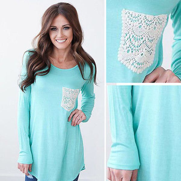 Women Long Sleeve Shirt Casual Lace Pocket Blouse Loose Cotton Tops Shirt Summer Clothes
Women Long Sleeve Shirt Casual Lace Pocket Blouse Loose Cotton Tops Shirt Summer Clothes