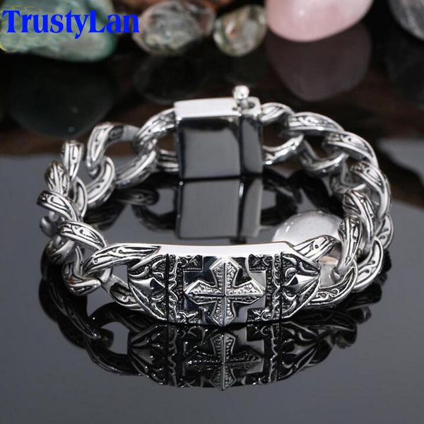 trustylan retro chain link bracelet men 17mm wide heavy cross stainless steel men's bracelets cool punk male jewelry wristband, Golden;silver
trustylan retro chain link bracelet men 17mm wide heavy cross stainless steel men's bracelets cool punk male jewelry wristband, Golden;silver