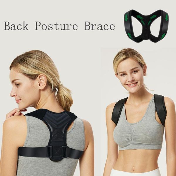 back support brace belt adjustable posture corrector clavicle spine shoulder lumbar correction for unisex, Black;blue
back support brace belt adjustable posture corrector clavicle spine shoulder lumbar correction for unisex, Black;blue