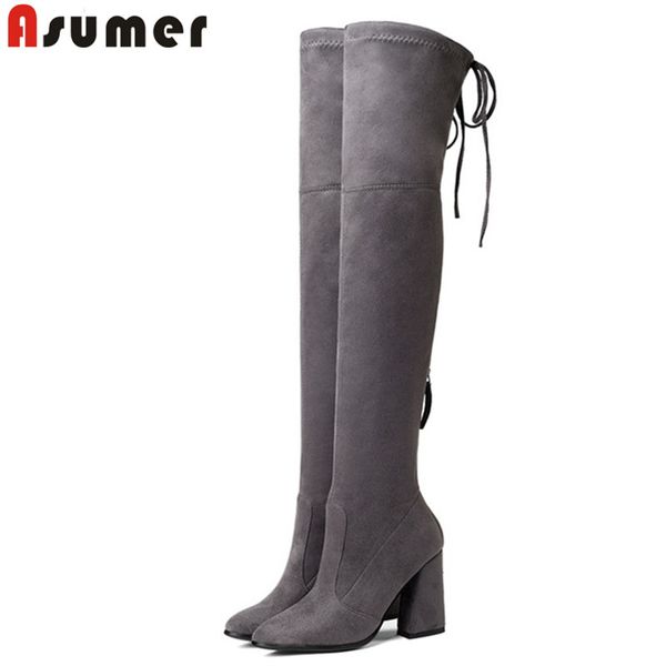 asumer 2020 spring autumn shoes woman pointed toe over the knee boots women thick high heels flock thigh high boots size 34-43, Black
asumer 2020 spring autumn shoes woman pointed toe over the knee boots women thick high heels flock thigh high boots size 34-43, Black