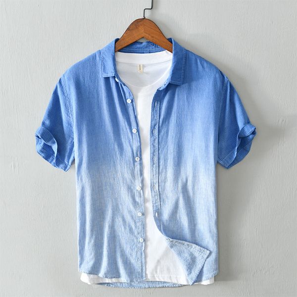 new 2020 blouse summer striped linen shirt casual men's short sleeved shirts cool hawaiian shirt, White;black
new 2020 blouse summer striped linen shirt casual men's short sleeved shirts cool hawaiian shirt, White;black