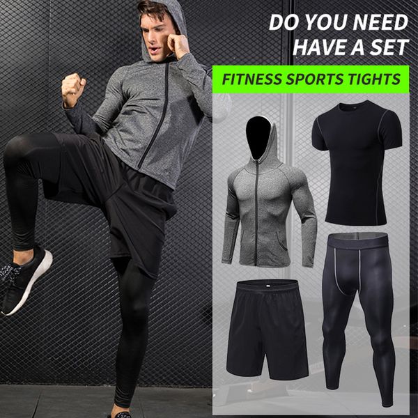 yuerlian new 4 sets of men's autumn running sportswear quick-drying t-shirt+zipper hooded jacket+loose shorts+tight trousers, Black;blue
yuerlian new 4 sets of men's autumn running sportswear quick-drying t-shirt+zipper hooded jacket+loose shorts+tight trousers, Black;blue