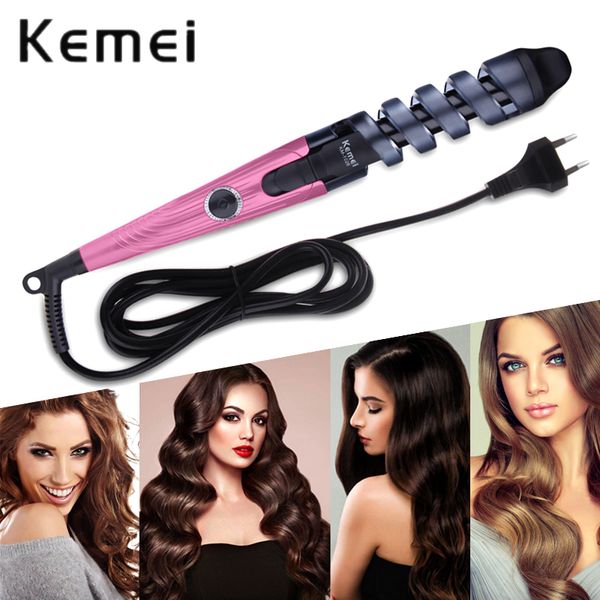 kemei electric curling iron hair curler new ceramic barrel magic spiral beauty curling wand hair styler styling tools d40
kemei electric curling iron hair curler new ceramic barrel magic spiral beauty curling wand hair styler styling tools d40