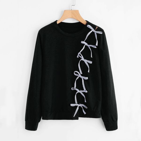 womens bow tie sweatshirt sports wear autumn sportswear long sleeve sweatshirt letters camiseta pullover blouse moletom new, Black
womens bow tie sweatshirt sports wear autumn sportswear long sleeve sweatshirt letters camiseta pullover blouse moletom new, Black