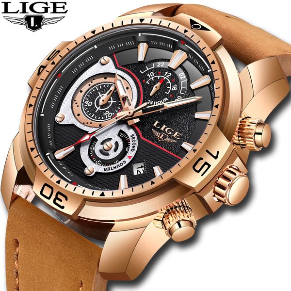 lige mens watches casual leather quartz clock male sport waterproof watch gift gold watch men relogio masculino, Slivery;brown
lige mens watches casual leather quartz clock male sport waterproof watch gift gold watch men relogio masculino, Slivery;brown