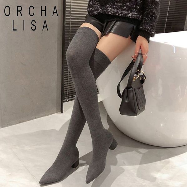 orcha lisa knitting thigh high boots female over the knee boots stretch long low heel autumn winter shoes size 43, Black
orcha lisa knitting thigh high boots female over the knee boots stretch long low heel autumn winter shoes size 43, Black