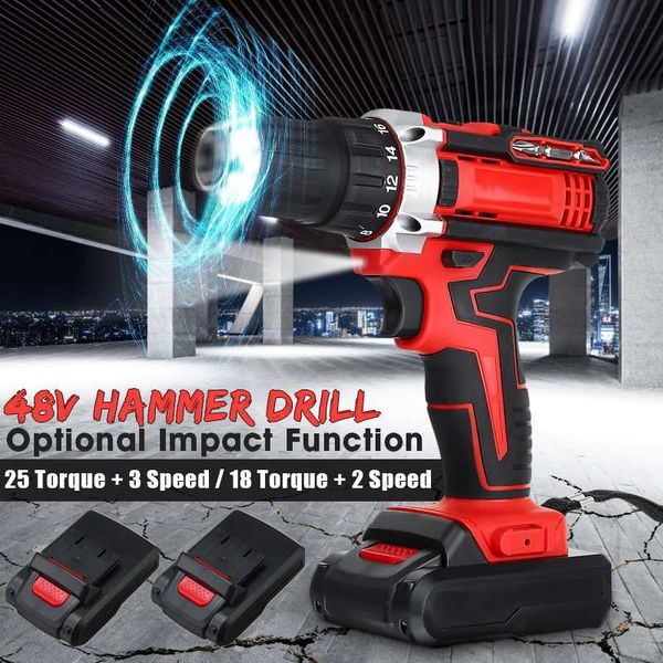 48v 6000mah 2 speed one / dual батареи питания дрели отвертка аккумуляторная аккумуляторные электрическая дрель 25 + 3 крутящий ударная др
48v 6000mah 2 speed one / dual батареи питания дрели отвертка аккумуляторная аккумуляторные электрическая дрель 25 + 3 крутящий ударная др