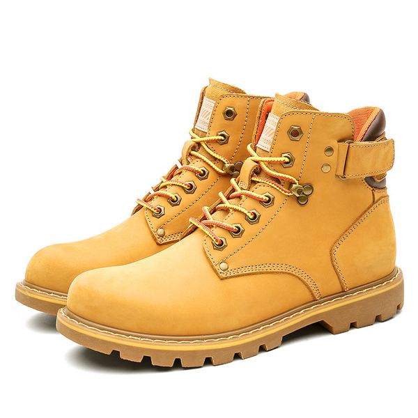 fashion new men's leather martin boots with wear-resistant casual work shoes high to help winter plus velvet warm men's boots, Black
fashion new men's leather martin boots with wear-resistant casual work shoes high to help winter plus velvet warm men's boots, Black