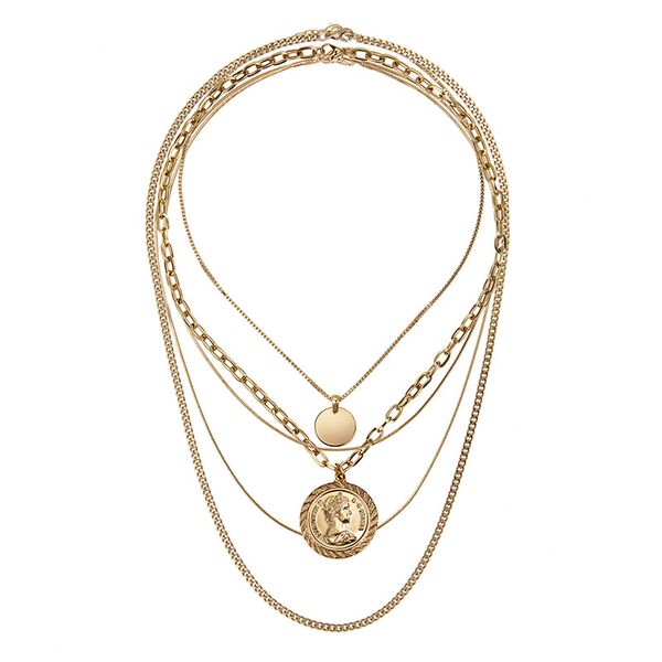 rongho new design multi layers metal human head chokers necklace gold coin circle pendant necklace vintage chains necklace, Golden;silver
rongho new design multi layers metal human head chokers necklace gold coin circle pendant necklace vintage chains necklace, Golden;silver