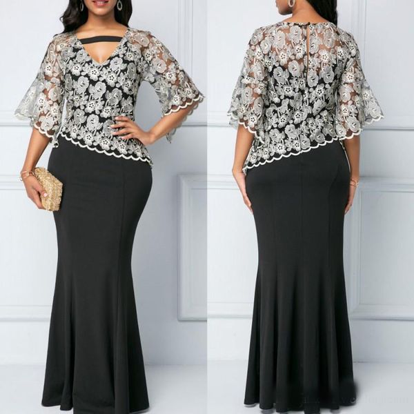 classy long sleeves lace mother of the bride dresses mermaid v neck wedding guest dress floor length plus size evening gowns, Black;red
classy long sleeves lace mother of the bride dresses mermaid v neck wedding guest dress floor length plus size evening gowns, Black;red