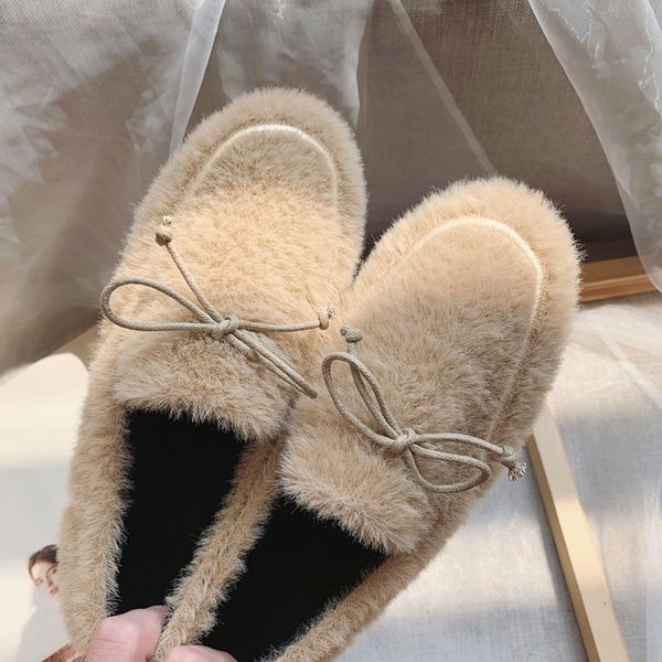 autumn winter new flats women winter furry shoes solid color flat heel bowknot curly lamb fur short plush inside anti-slip shoes, Black
autumn winter new flats women winter furry shoes solid color flat heel bowknot curly lamb fur short plush inside anti-slip shoes, Black