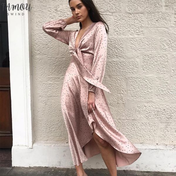 women 2020 autumn winter dress pink polka dot bow satin long dress elegant lantern long sleeve maxi party dress, Black;gray
women 2020 autumn winter dress pink polka dot bow satin long dress elegant lantern long sleeve maxi party dress, Black;gray