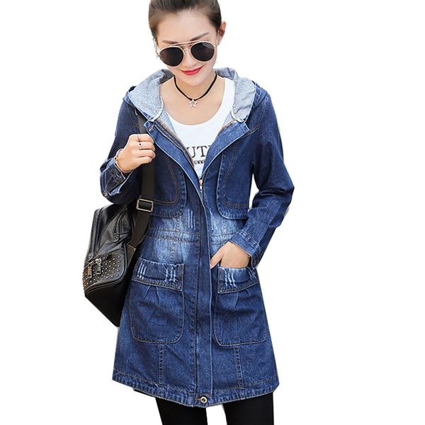 women's jackets 2109 jeans spring autumn denim jacket women korean loose long female plus size hooded basic coats, Black;brown
women's jackets 2109 jeans spring autumn denim jacket women korean loose long female plus size hooded basic coats, Black;brown