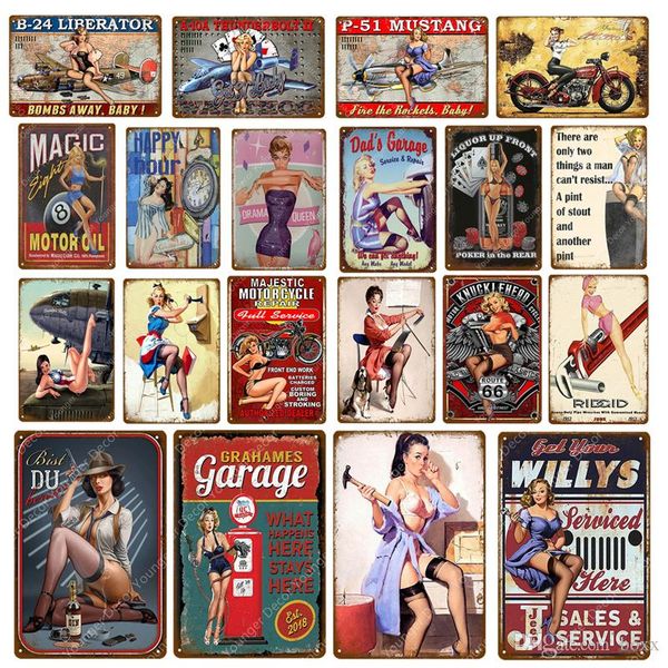 vintage home decor гаражные металлические знаки пинап плакат автомобиль мотоцикл самолет самолет с sexy lady wall налет размер 30 * 20см abo
vintage home decor гаражные металлические знаки пинап плакат автомобиль мотоцикл самолет самолет с sexy lady wall налет размер 30 * 20см abo