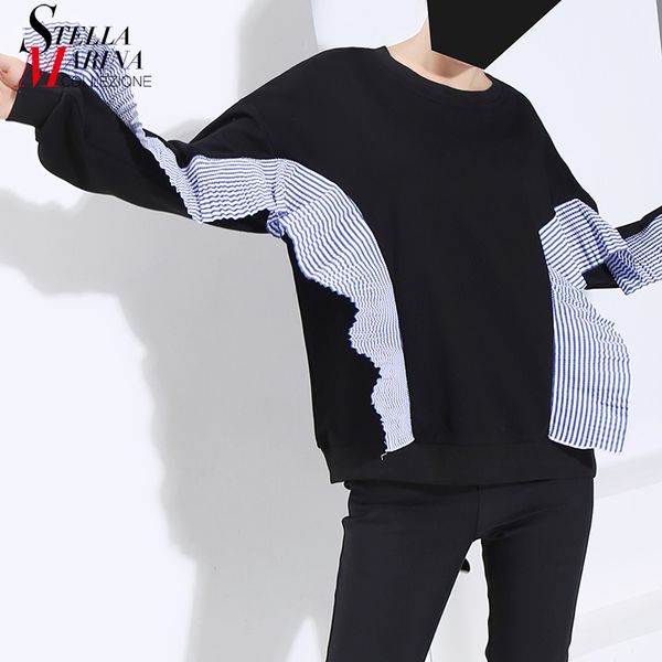* new 2019 korean style women winter black pullover sweatshirt striped part patchwork ladies unique sweatshirt jumper femme 5815
* new 2019 korean style women winter black pullover sweatshirt striped part patchwork ladies unique sweatshirt jumper femme 5815